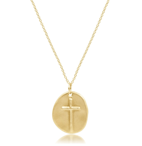 16" Necklace Gold - Inspire Love Small Gold Charm - enewton - Gaines Jewelers