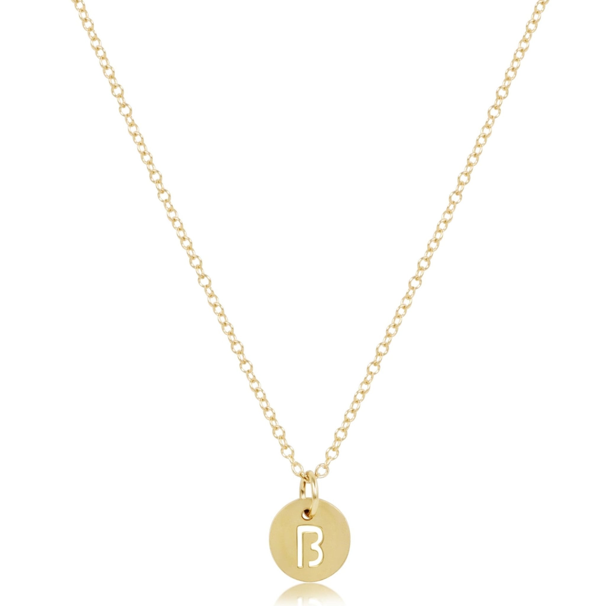 16" Necklace Gold - Respect Small Gold Disc - B - enewton - Gaines Jewelers