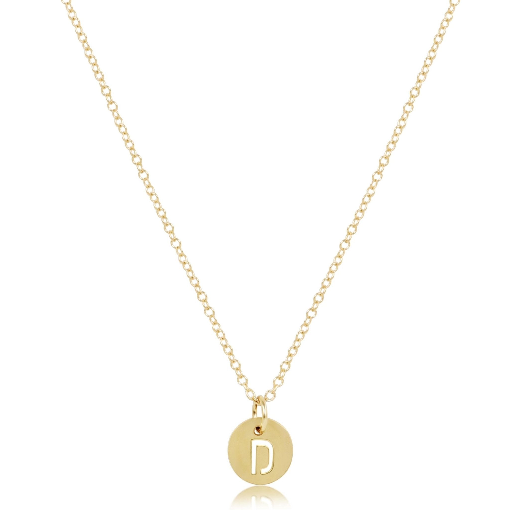 16" Necklace Gold - Respect Small Gold Disc - D - enewton - Gaines Jewelers
