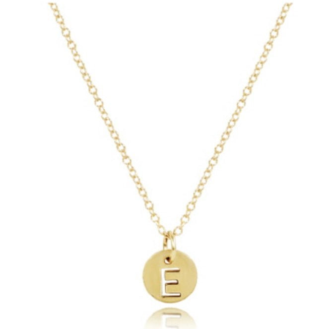 16" Necklace Gold - Respect Small Gold Disc - E - enewton - Gaines Jewelers