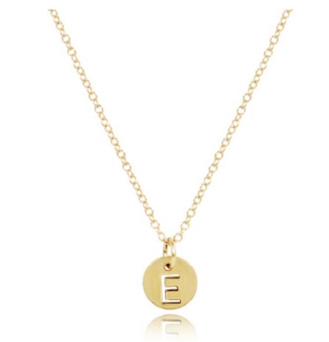 16" Necklace Gold - Respect Small Gold Disc - E - enewton - Gaines Jewelers