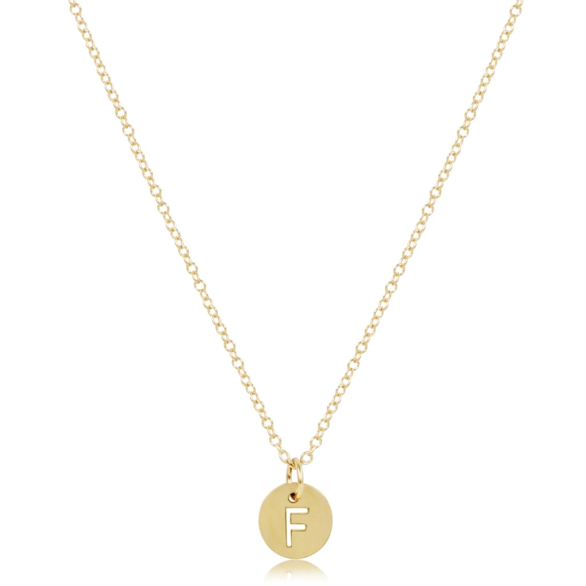 16" Necklace Gold - Respect Small Gold Disc - F - enewton - Gaines Jewelers