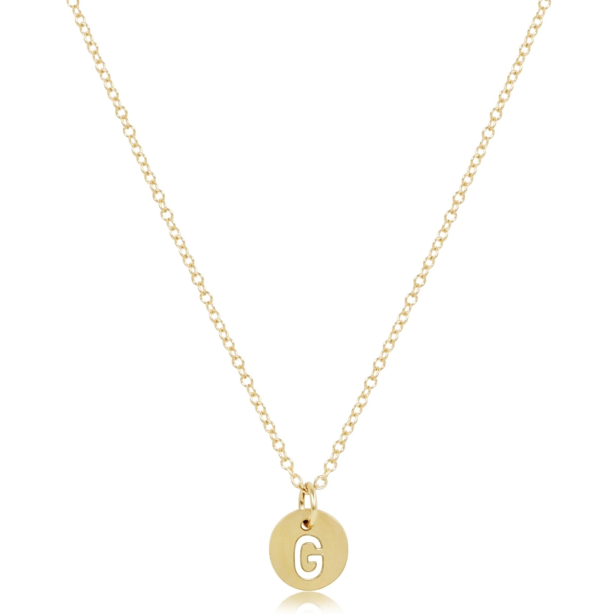 16" Necklace Gold - Respect Small Gold Disc - G - enewton - Gaines Jewelers