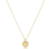 16" Necklace Gold - Respect Small Gold Disc - H - enewton - Gaines Jewelers