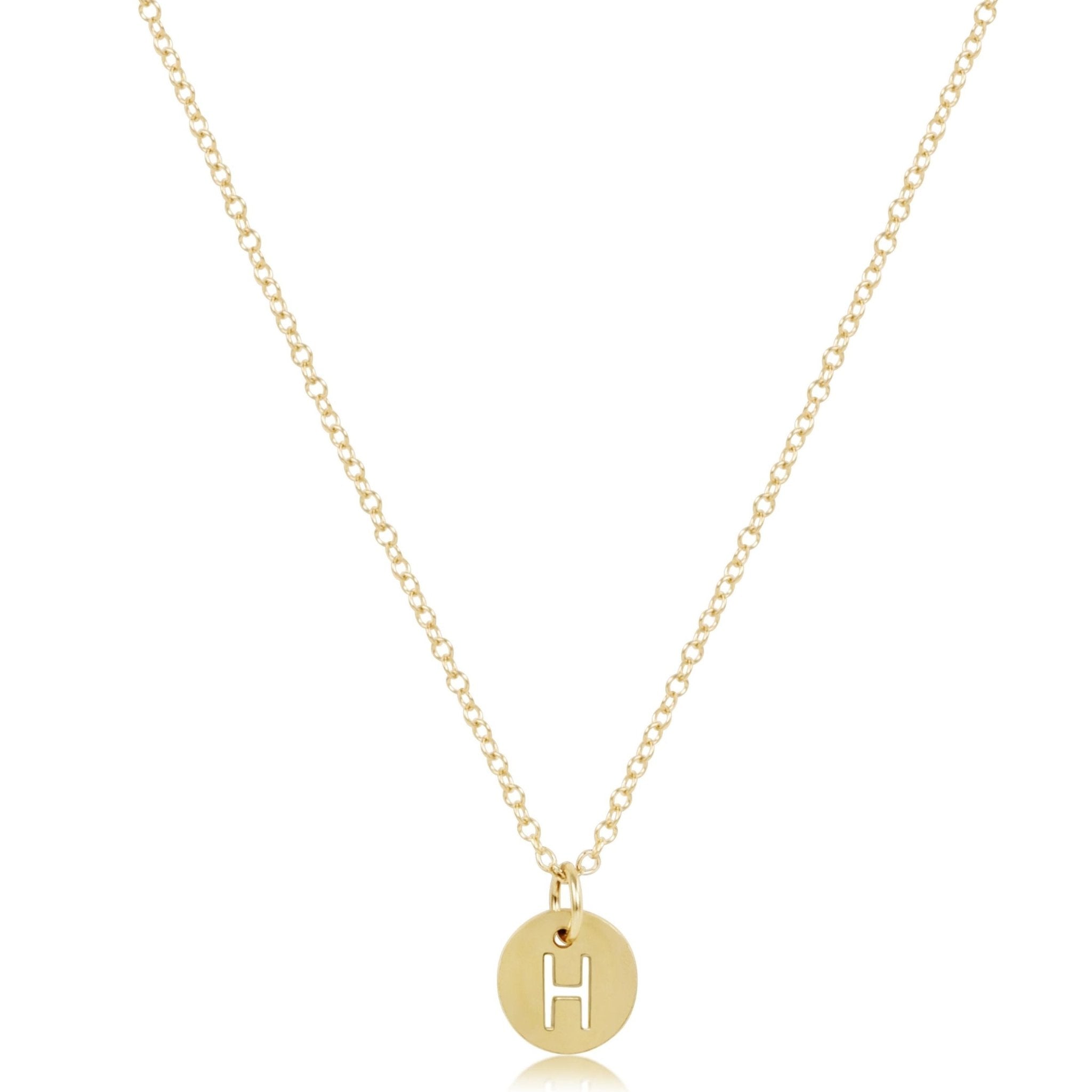 16" Necklace Gold - Respect Small Gold Disc - H - enewton - Gaines Jewelers