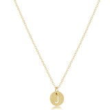 16" Necklace Gold - Respect Small Gold Disc - J - enewton - Gaines Jewelers