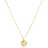 16" Necklace Gold - Respect Small Gold Disc - K - enewton - Gaines Jewelers
