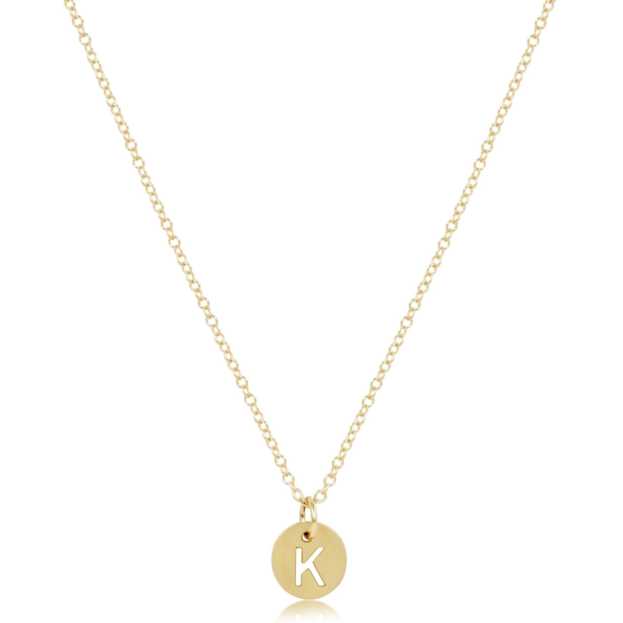 16" Necklace Gold - Respect Small Gold Disc - K - enewton - Gaines Jewelers