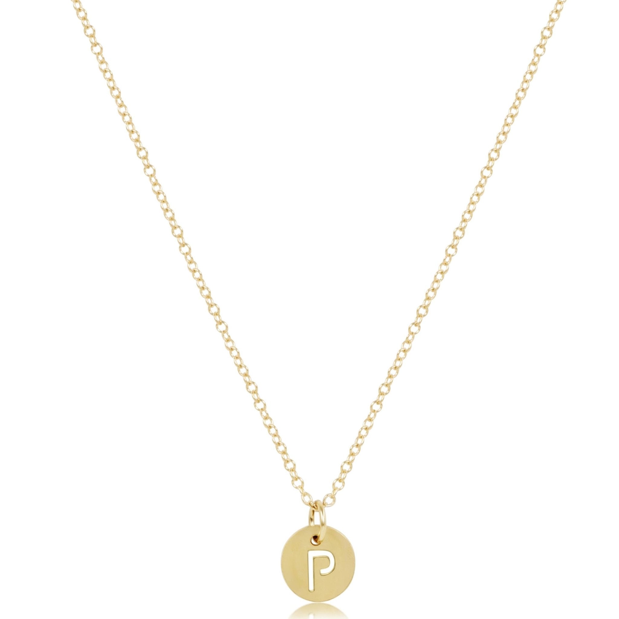 16" Necklace Gold - Respect Small Gold Disc - P - enewton - Gaines Jewelers