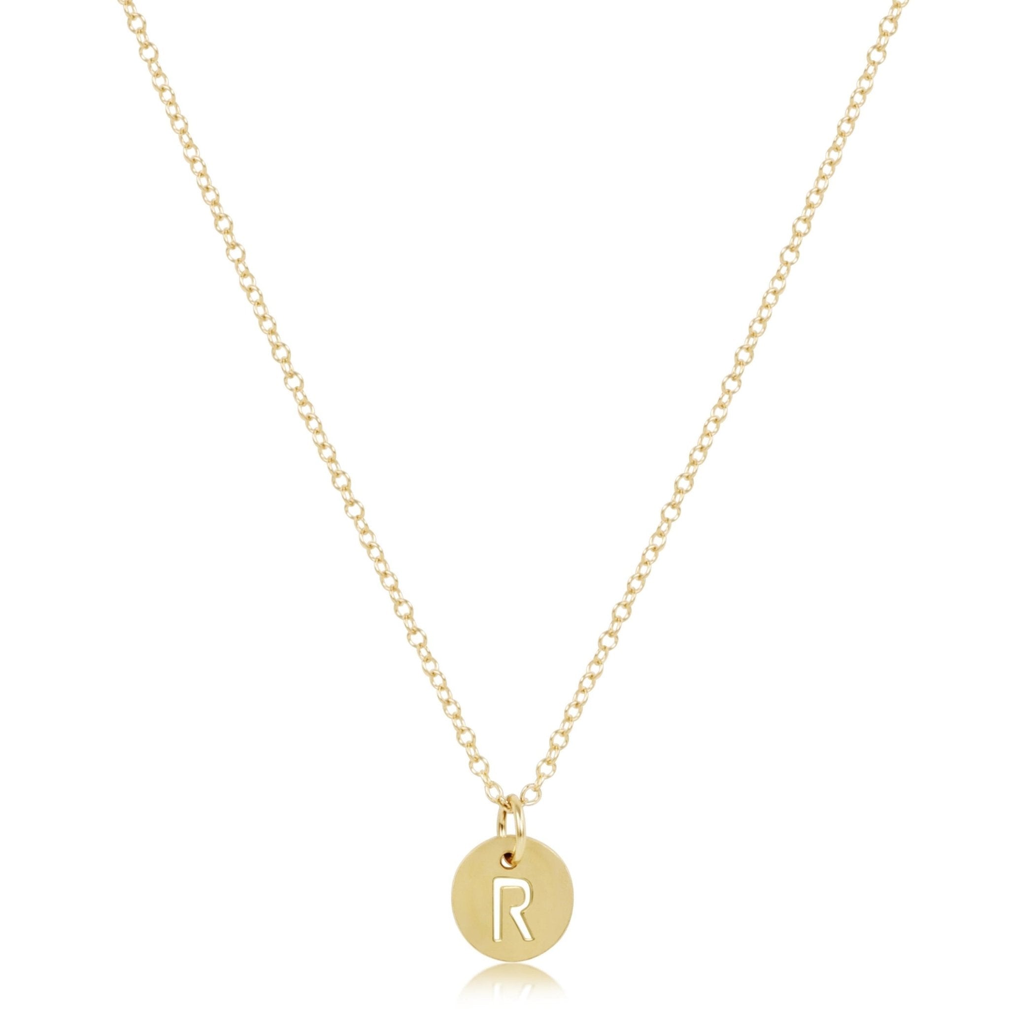 16" Necklace Gold - Respect Small Gold Disc - R - enewton - Gaines Jewelers