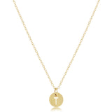 16" Necklace Gold - Respect Small Gold Disc - T - enewton - Gaines Jewelers
