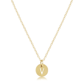 16" Necklace Gold V - Respect Small Gold Disc - enewton - Gaines Jewelers