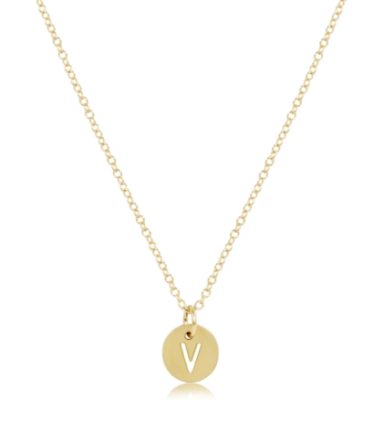 16" Necklace Gold V - Respect Small Gold Disc - enewton - Gaines Jewelers