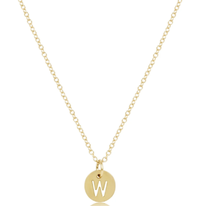 16" Necklace Gold W - Respect Small Gold Disc - enewton - Gaines Jewelers