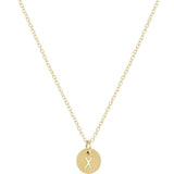 16" Necklace Gold X - Respect Small Gold Disc - enewton - Gaines Jewelers