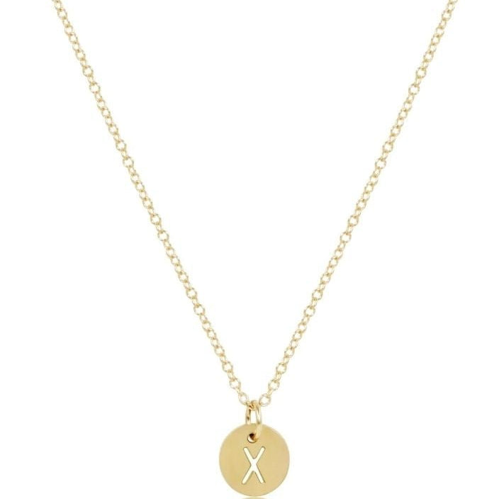 16" Necklace Gold X - Respect Small Gold Disc - enewton - Gaines Jewelers