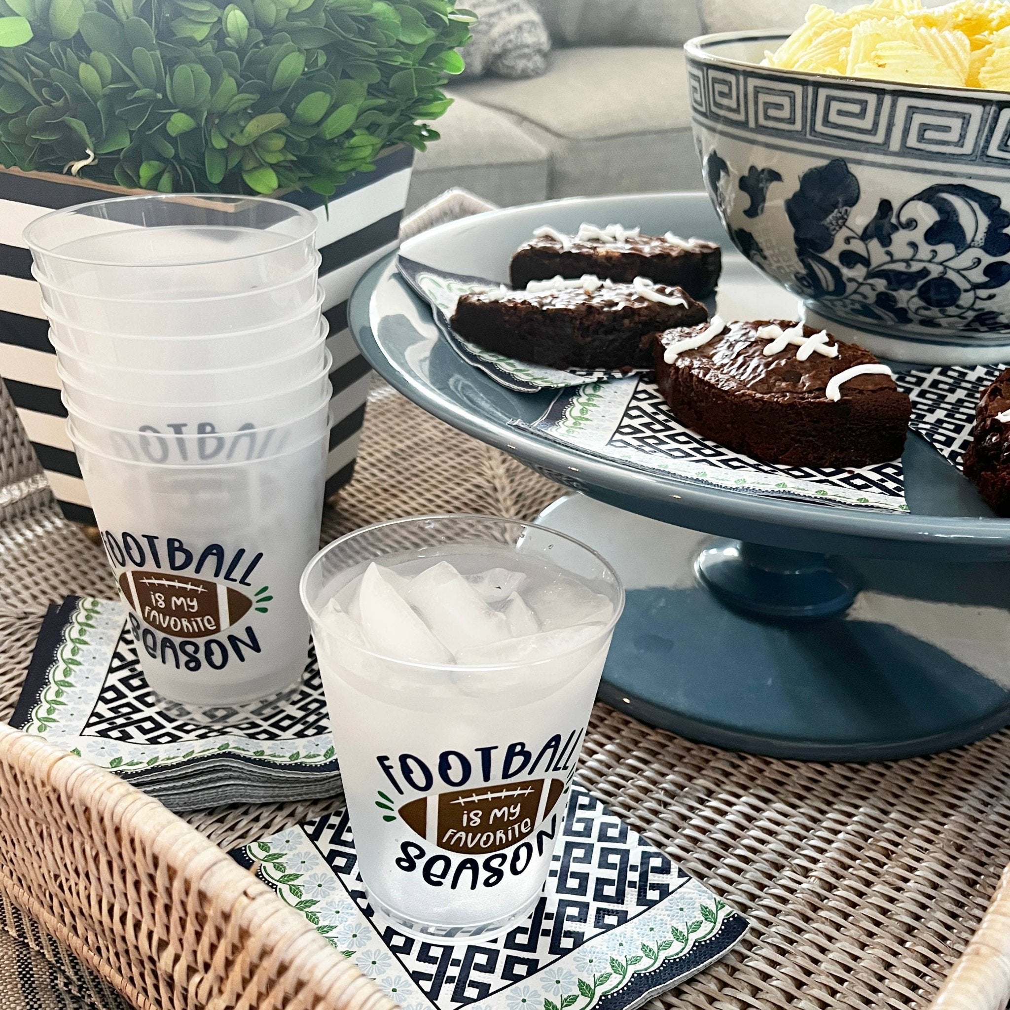 16 oz Shatterproof Cups | Set of 8 | Football Season - WH Hostess Social Stationery - Gaines Jewelers