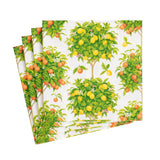 Citrus Topiaries White Napkin Cocktail- Caspari