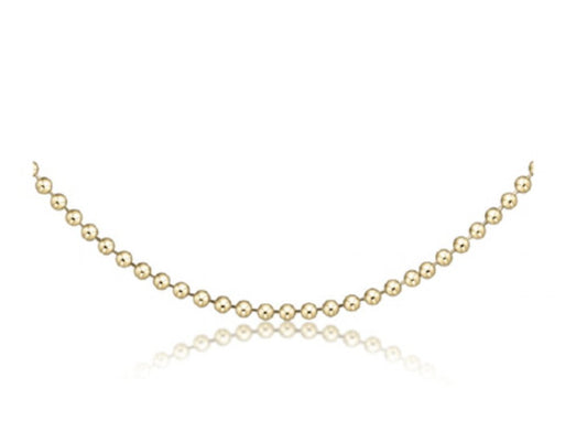 17" Choker Classic Beaded Chain- Gold - Gaines Jewelers