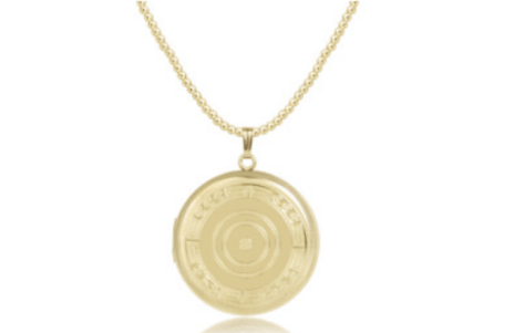 17" Choker Classic Gold 2mm Bead - Cherish Large Gold Locket - Enewton - Gaines Jewelers