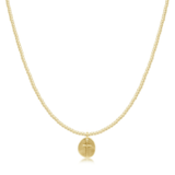 17" Choker Classic Gold 2mm Bead - Inspire Small Gold Charm - enewton - Gaines Jewelers