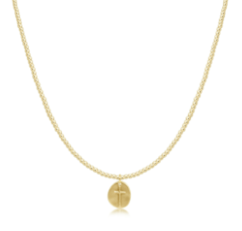 17" Choker Classic Gold 2mm Bead - Inspire Small Gold Charm - enewton - Gaines Jewelers