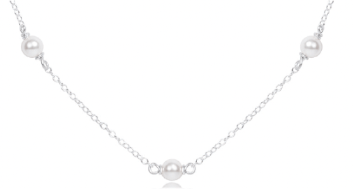 17" Choker Simplicity Chain Sterling - 4mm Pearl - Enewton - Gaines Jewelers