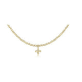 17" Choker Small Signature Cross Charm Classic 2mm Gold Bead - enewton - Gaines Jewelers