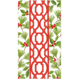 Knots And Greenery White Guest Towel - Caspari