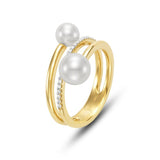 18k YG Pearl Diamond Ring - Mastiloni - Gaines Jewelers
