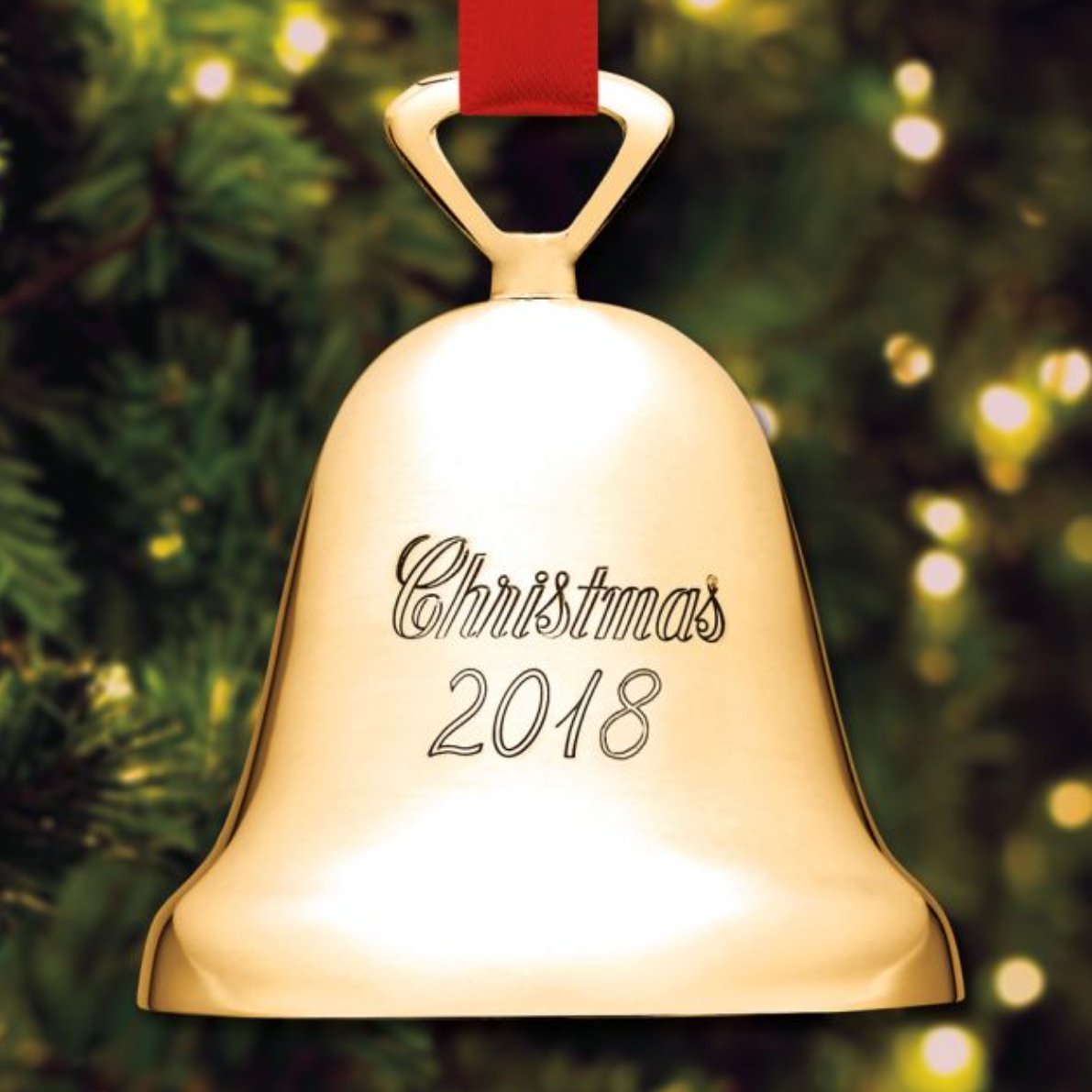 2018 Annual Christmas Bell Gold - Plate - Reed & Barton - Gaines Jewelers