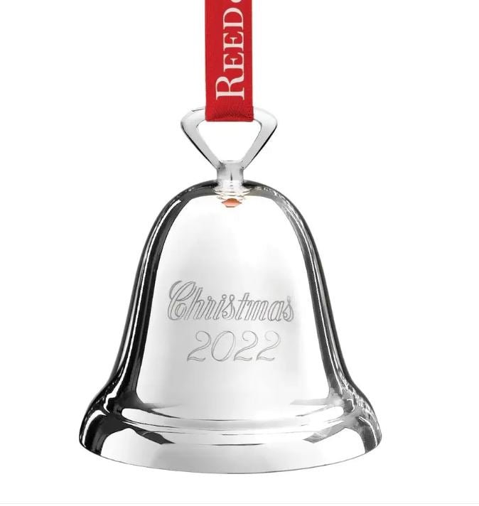 2022 annual Christmas Bell Silver - Plate - Reed & Barton - Gaines Jewelers