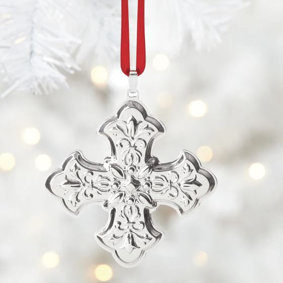2025 Annual Christmas Cross Sterling Silver Ornament, 55th Edition - Reed & Barton - Gaines Jewelers