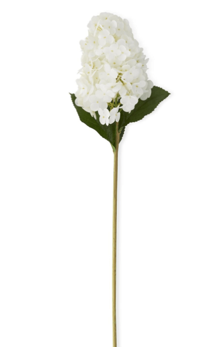 28 Inch White Real Touch Cone Hydrangea Stem - K&K Interiors - Gaines Jewelers