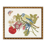 Birds, flowers and insects bookplate on a light background P: Barnwood Frame 310-400 Ee / 20" X 16" - Antique Curiosities Inc