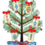 Mid Mod Design LLC - LARGE Designer Merry Mahjong Festive Door Hanger