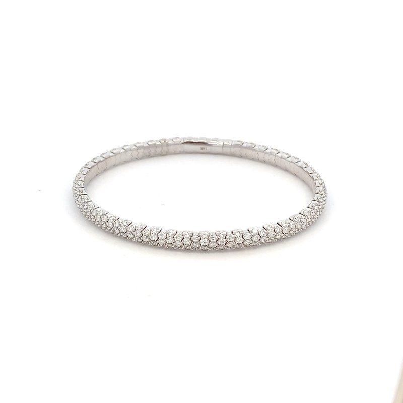 3.685ctw natural diamond flex multi row bracelet 14kt wg - Gaines Jewelers