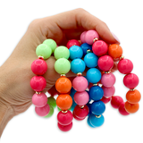 Fun Cabana Bracelets - Orange/Fuchsia/Lime - Traci's Beads