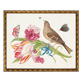 Birds, flowers and insects bookplate on a light background B: Barnwood Frame 310-400 Ee / 20" X 16" - Antique Curiosities Inc