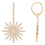 Starburst Drop Diamond Earrings in 14kt Yellow Gold - Sophia