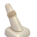 Wide band ring with 5 rows of diamonds 14kt. yellow gold by Sophia