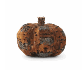 5 Inch Orange & Brown Feather Pumpkin w/Twig Stem - K&K Interiors - Gaines Jewelers