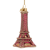 Burgundy Eiffel Tower Glass Ornament - Vondels