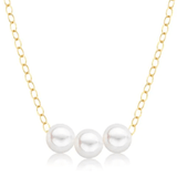 5.5mm starter necklace with 3 pearls in 14kt yellow gold by Juergens & Anderson - Gaines Jewelers