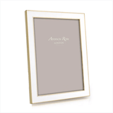 5x7 Gold Trim White Enamel Picture Frame - Addison Ross - Gaines Jewelers