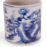6" Blue and White Bird and Flower Planter - Avala International - Gaines Jewelers