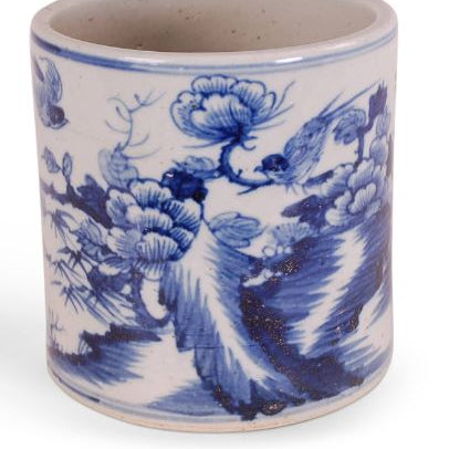 6" Blue and White Bird and Flower Planter - Avala International - Gaines Jewelers