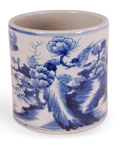 6" Blue and White Bird and Flower Planter - Avala International - Gaines Jewelers