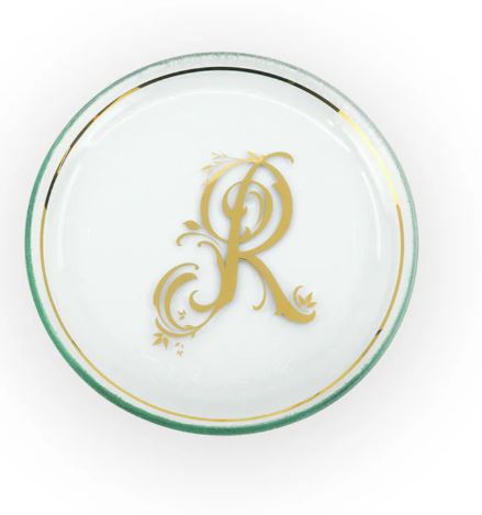 6" Mini Plate "R" - Annieglass - Gaines Jewelers