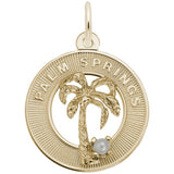 Palm Springs Palm Tree Ring Gold Plate Charm-Rembrandt